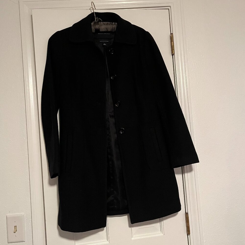 Banana Republic black Wool Coat size Extra Small